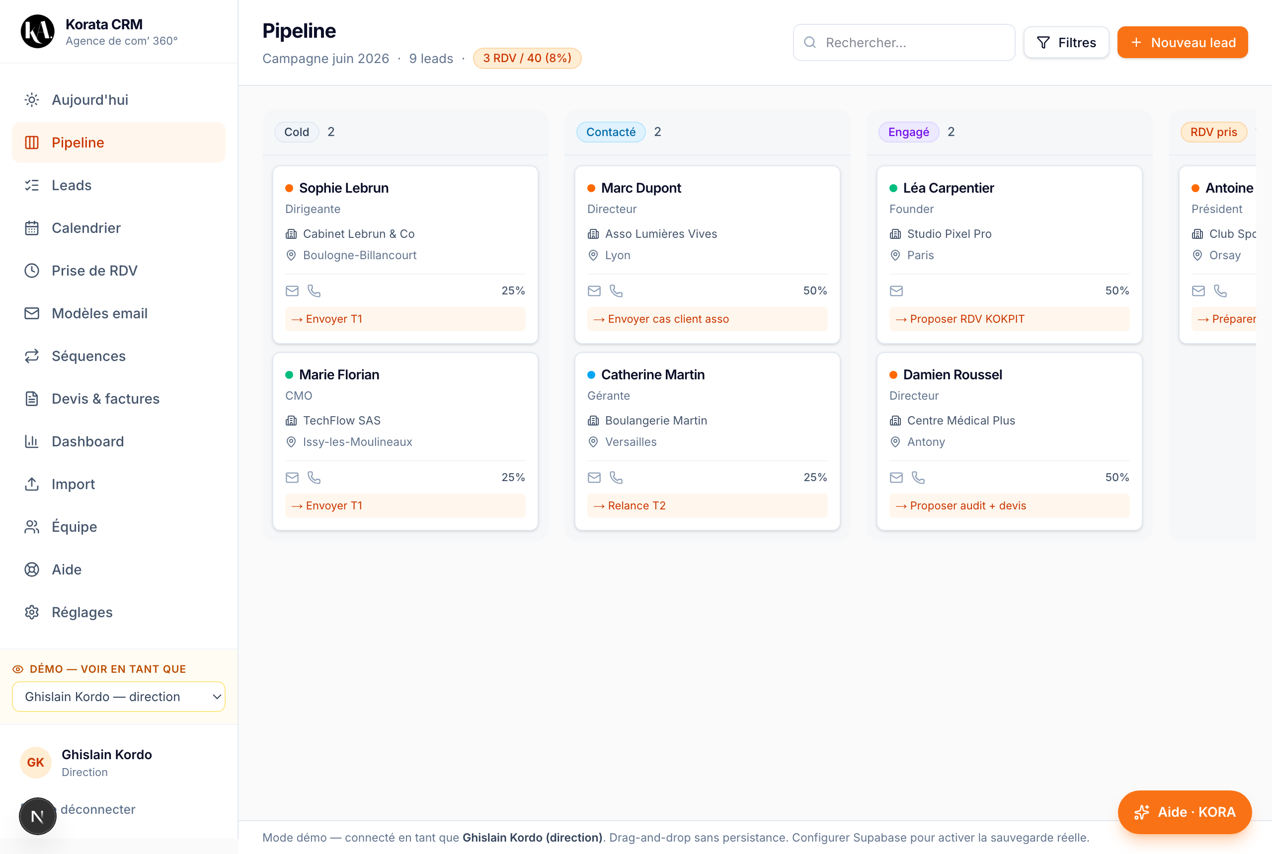 Pipeline — le tableau de prospection